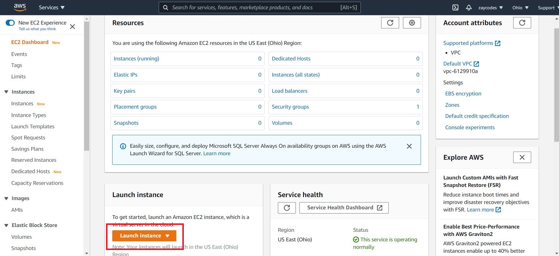 ec2 launch instance