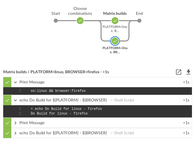 Screenshot of pipeline running requested user customizations